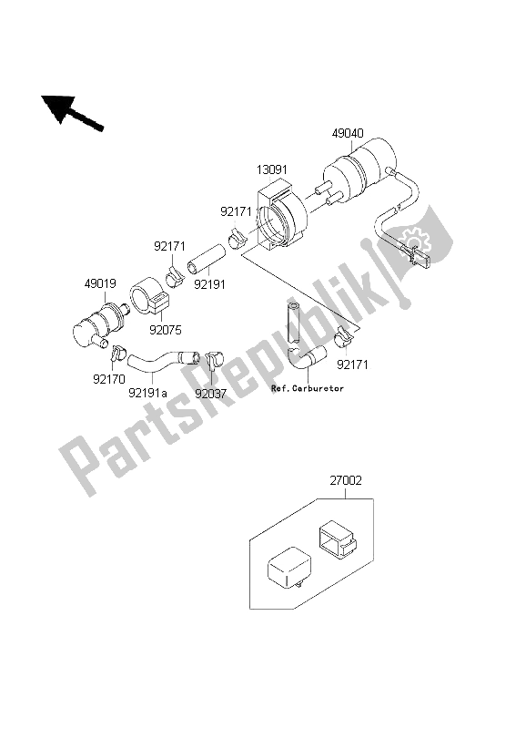 All parts for the Fuel Pump of the Kawasaki Ninja ZX 6R 600 2001