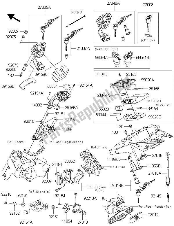 Todas las partes para Switch De Ignición de Kawasaki Z 1000 ABS 2015