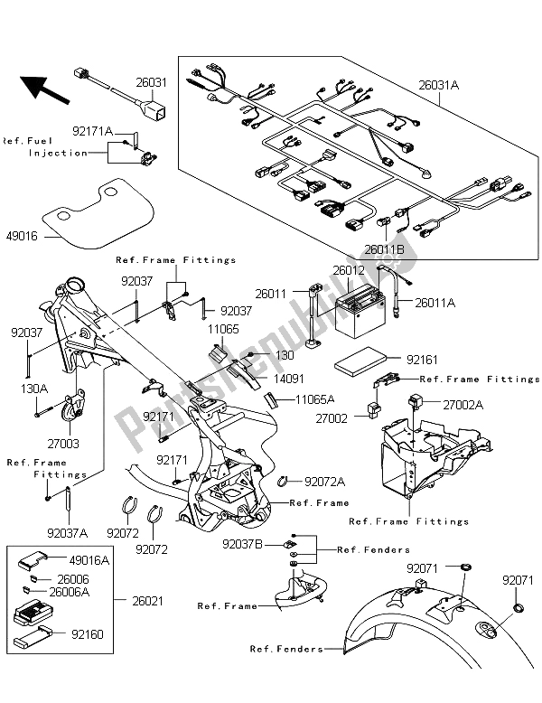 All parts for the Chassis Electrical Equipment of the Kawasaki W 800 2012
