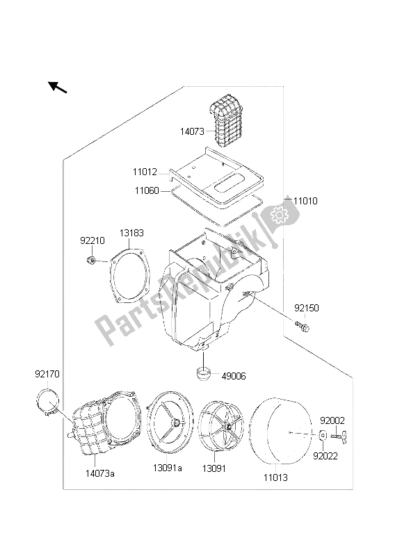 Toutes les pièces pour le Purificateur D'air du Kawasaki KDX 200 2002