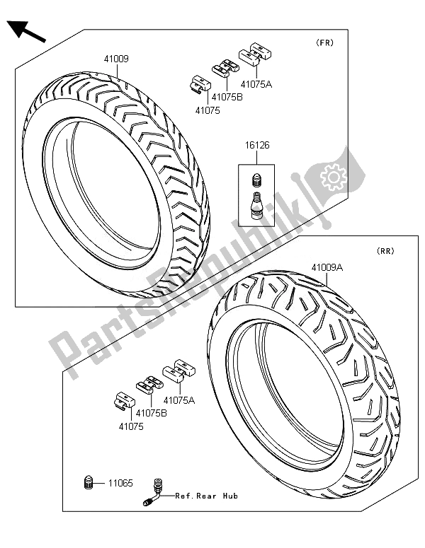 All parts for the Tires of the Kawasaki VN 1700 Voyager Custom ABS 2014