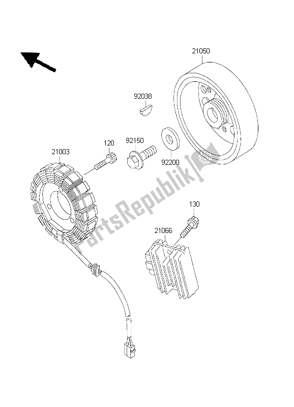 Alle onderdelen voor de Generator van de Kawasaki ZZ R 600 2001