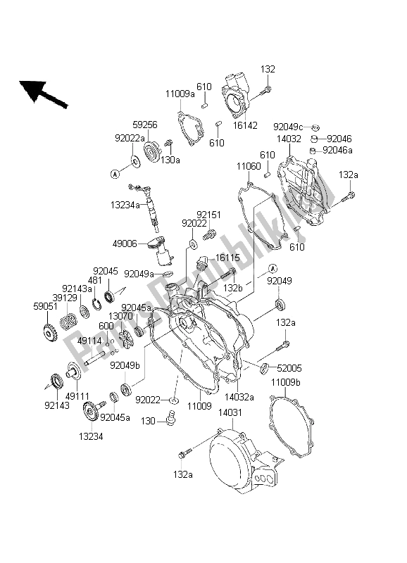 Toutes les pièces pour le Couvert De Moteur du Kawasaki KX 85 LW 2003