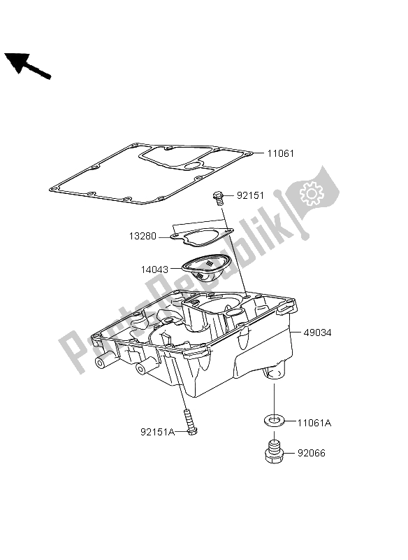 All parts for the Oil Pan of the Kawasaki Versys ABS 650 2012