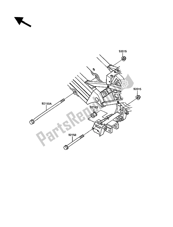 Tutte le parti per il Montaggi Della Struttura del Kawasaki KR 1 2 250 1989