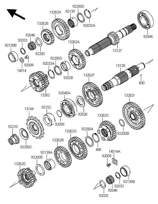 Todas las partes para Transmisión de Kawasaki Versys 650 2010