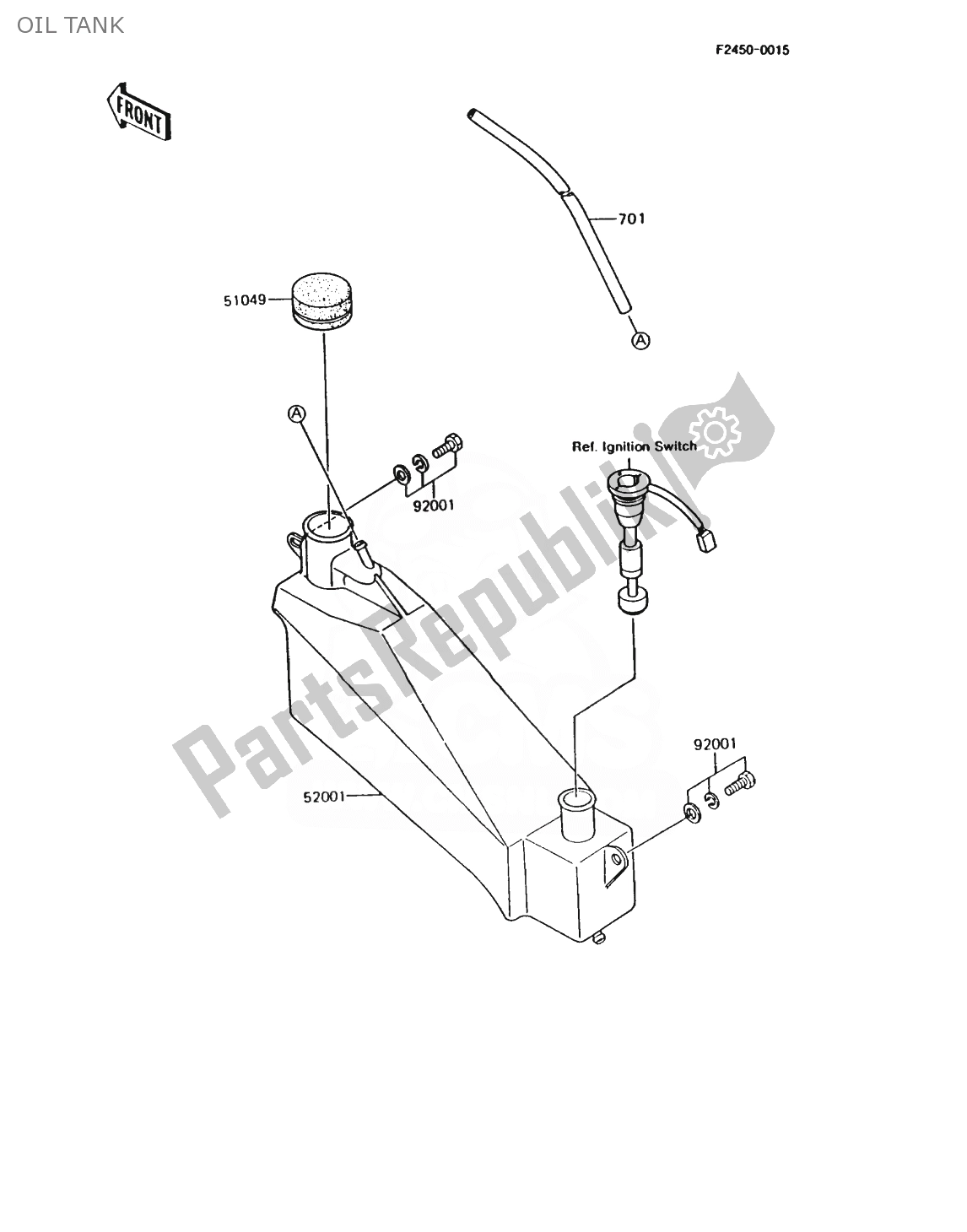 All parts for the Oil Tank of the Kawasaki AR 125 1988