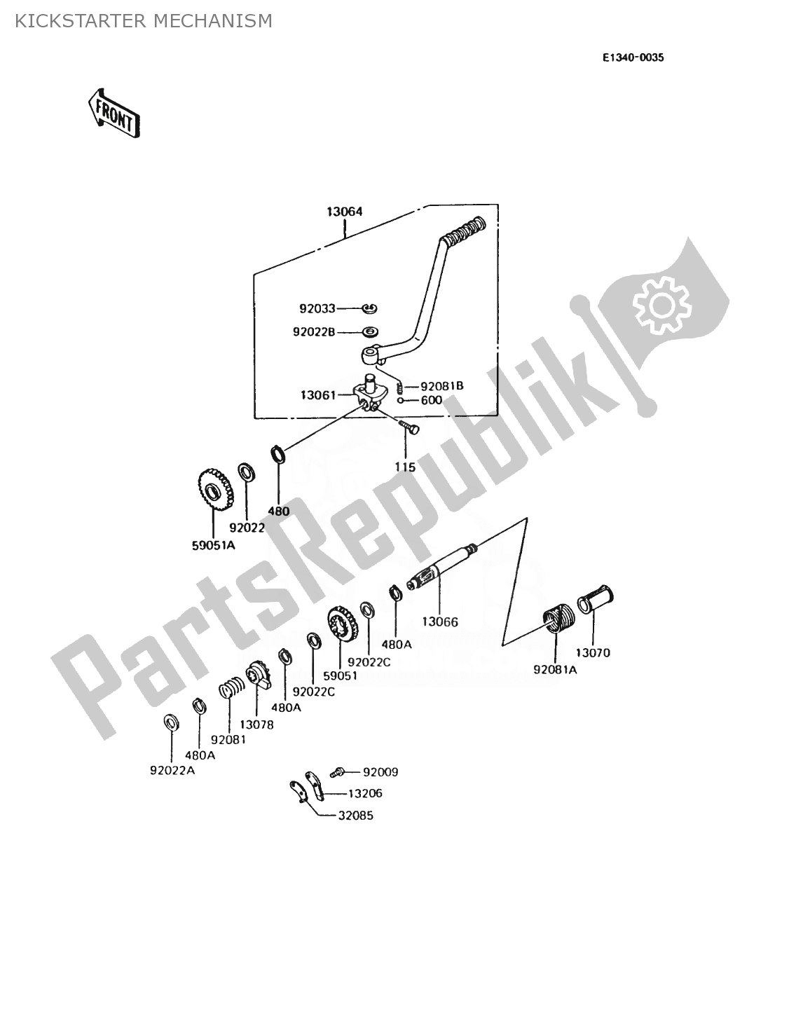 Todas las partes para Mecanismo De Arranque de Kawasaki AR 125 1988