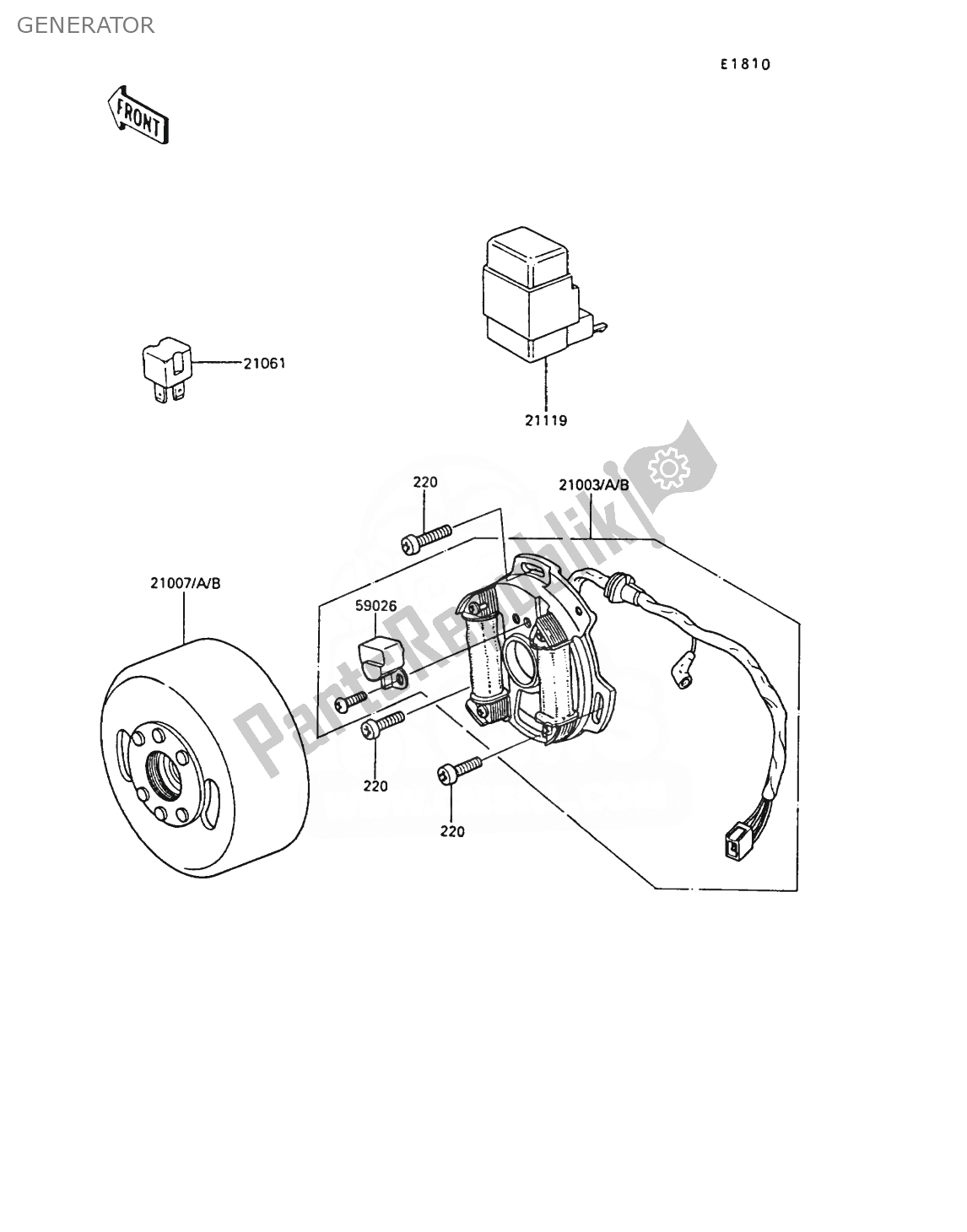 Wszystkie części do Generator Kawasaki AR 50 1989