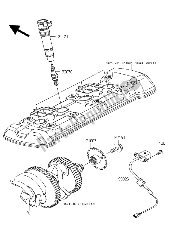 All parts for the Igntion System of the Kawasaki Z 1000 SX 2012