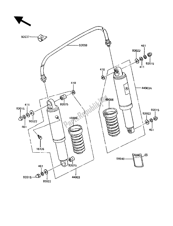 Tutte le parti per il Sospensione E Ammortizzatore del Kawasaki GT 750 1994