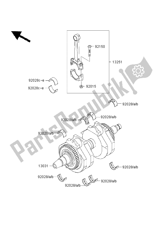 Tutte le parti per il Albero A Gomiti del Kawasaki W 650 2003