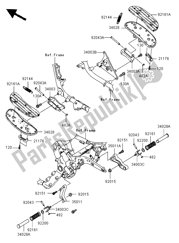 All parts for the Footrests of the Kawasaki VN 1600 Classic 2006