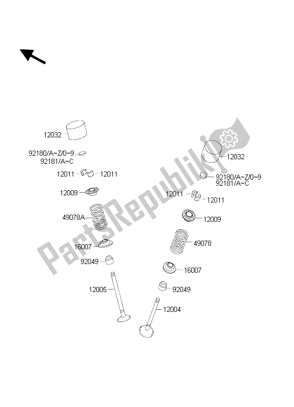 Tutte le parti per il Valvola (s) del Kawasaki Ninja ZX 6 RR 600 2004