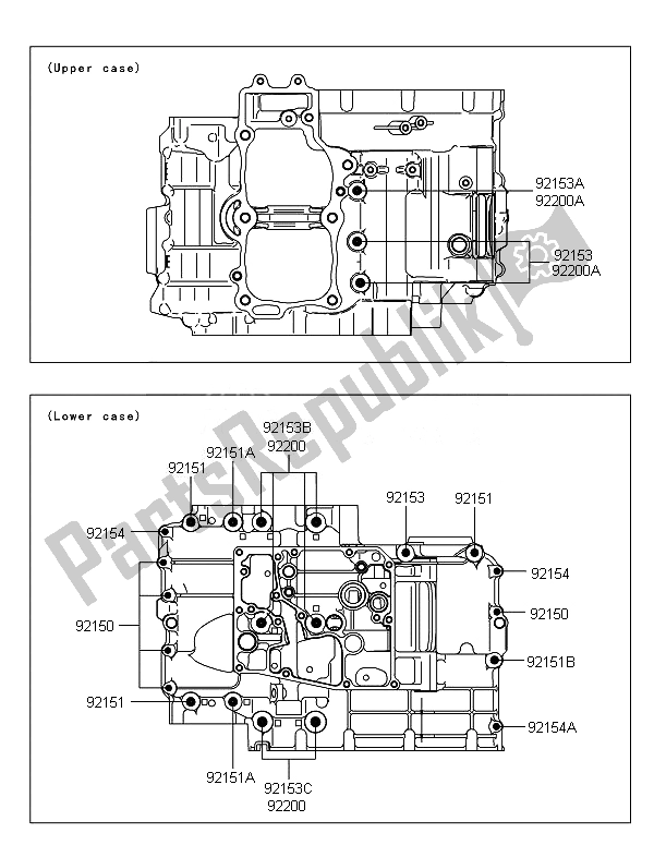 Toutes les pièces pour le Modèle De Boulon De Carter du Kawasaki ER 6F ABS 650 2014