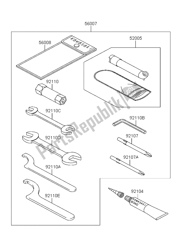 All parts for the Owners Tools of the Kawasaki KFX 700 2004