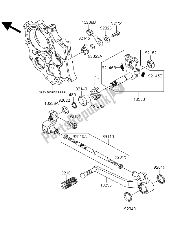 All parts for the Gear Change Mechanism of the Kawasaki Versys ABS 650 2011