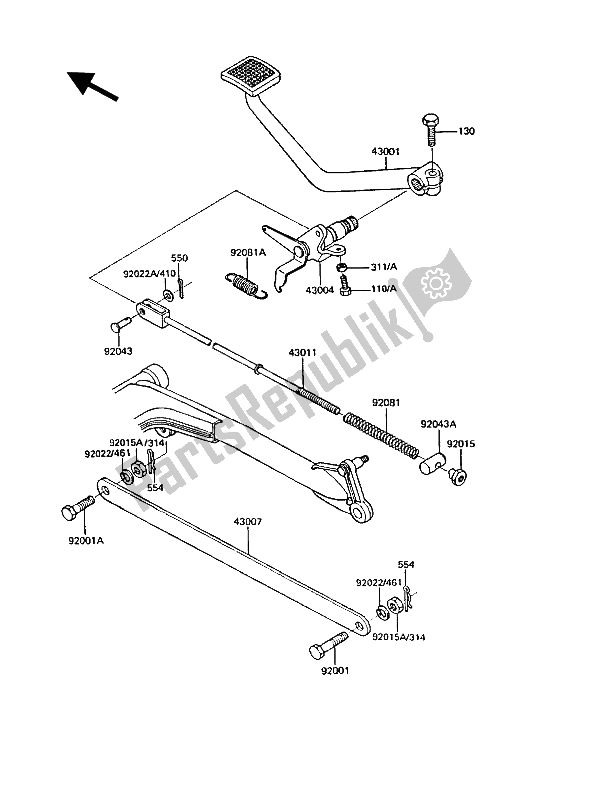 Todas las partes para Pedal De Freno de Kawasaki GT 550 1988