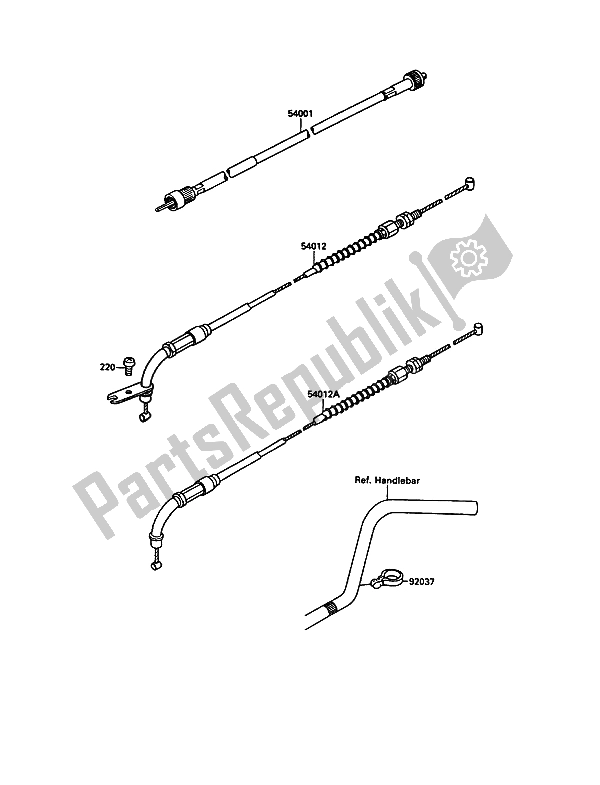 Tutte le parti per il Cavo del Kawasaki VN 15 1500 1989