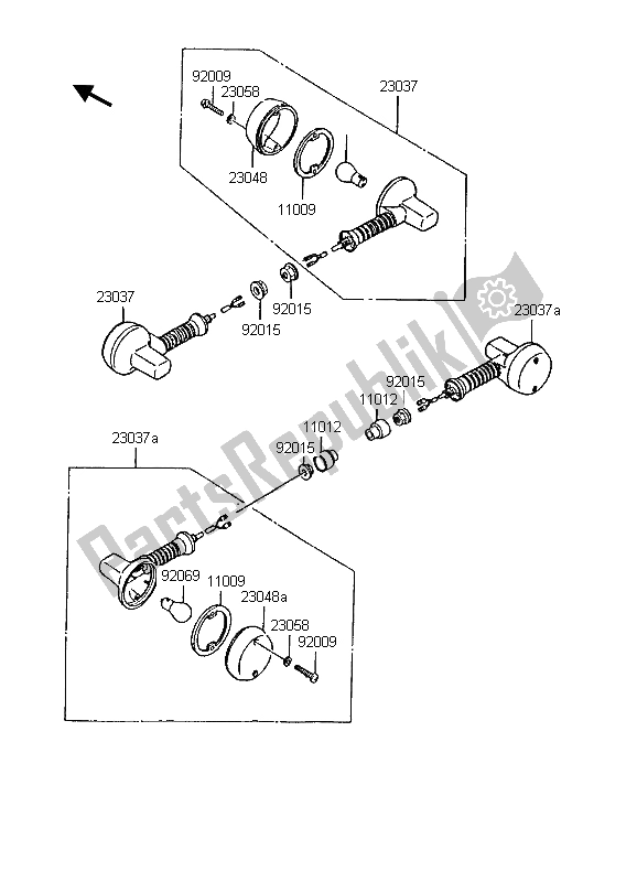 Tutte le parti per il Indicatori Di Direzione del Kawasaki KMX 125 1998