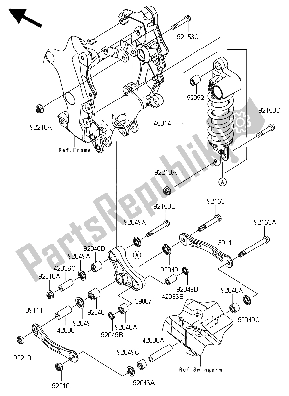 All parts for the Suspension & Shock Absorber of the Kawasaki ZZR 1400 ABS 2012