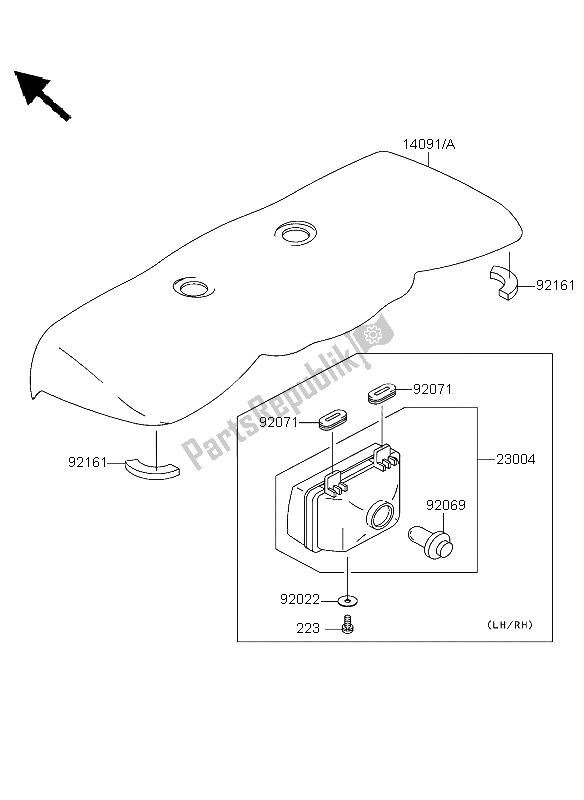 Tutte le parti per il Faro del Kawasaki KVF 360 2004