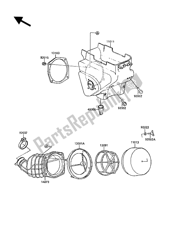 Toutes les pièces pour le Purificateur D'air du Kawasaki KX 125 1988