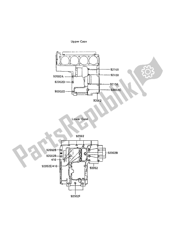 Todas las partes para Patrón De Perno Del Cárter de Kawasaki GPZ 1000 RX 1986