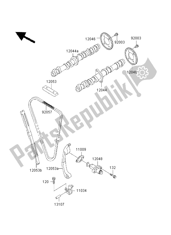 Wszystkie części do Wa? Ek Rozrz? Du I Napinacz Kawasaki ZZR 600 2003