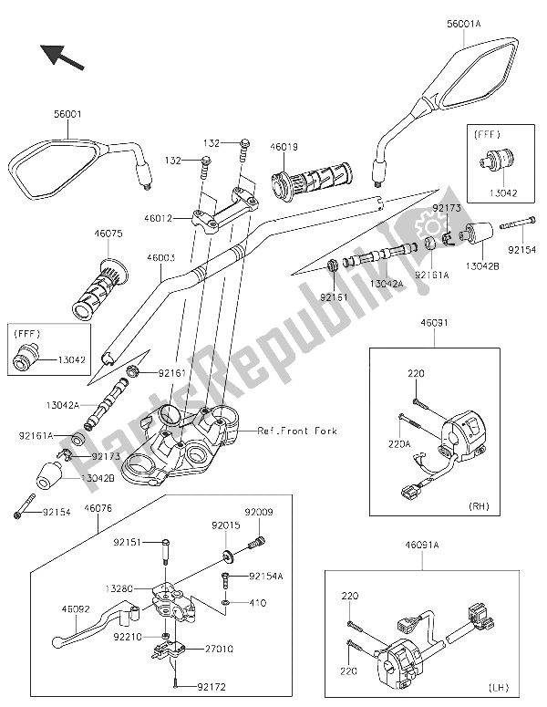 All parts for the Handlebar of the Kawasaki Z 250 SL ABS 2016