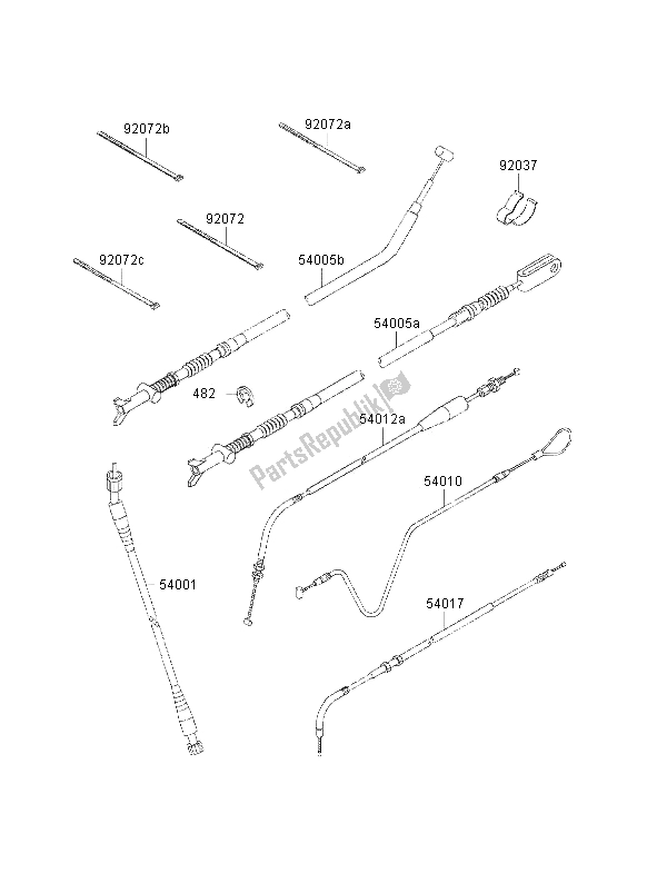 All parts for the Cables of the Kawasaki KVF 300 2001