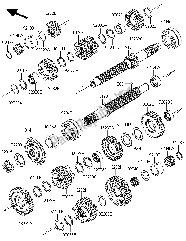 Todas las partes para Transmisión de Kawasaki Z 800 2014