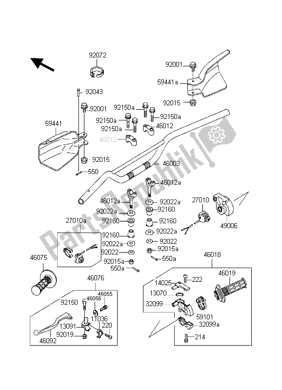 Toutes les pièces pour le Guidon du Kawasaki KDX 200 1998