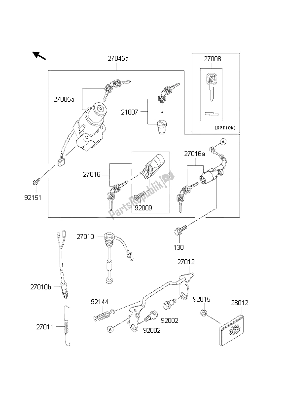 Tutte le parti per il Interruttore Di Accensione del Kawasaki KMX 125 2002