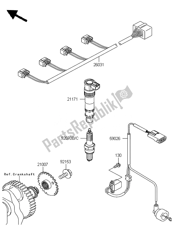 Toutes les pièces pour le Système De Mise à Feu du Kawasaki Z 750 2007