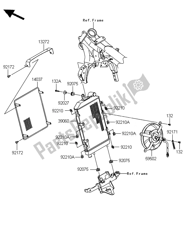 Todas as partes de Radiador do Kawasaki VN 1700 Voyager Custom ABS 2014