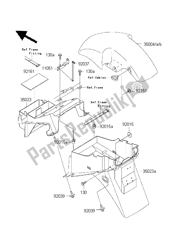 All parts for the Fenders of the Kawasaki ZR 7S 750 2001