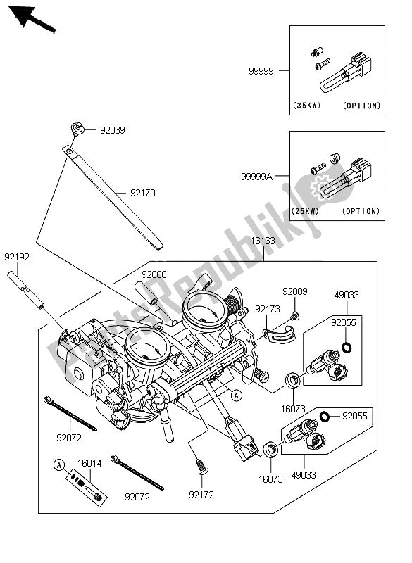 Wszystkie części do Przepustnica Kawasaki ER 6N ABS 650 2012