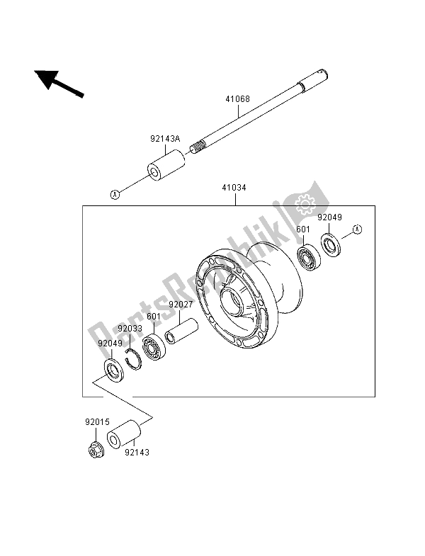 All parts for the Front Hub of the Kawasaki VN 800 Classic 1998