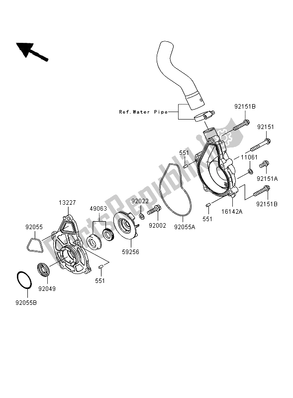 Todas las partes para Bomba De Agua de Kawasaki ER 6F 650 2008