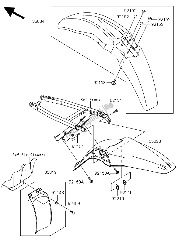 All parts for the Fenders of the Kawasaki KX 450F 2011