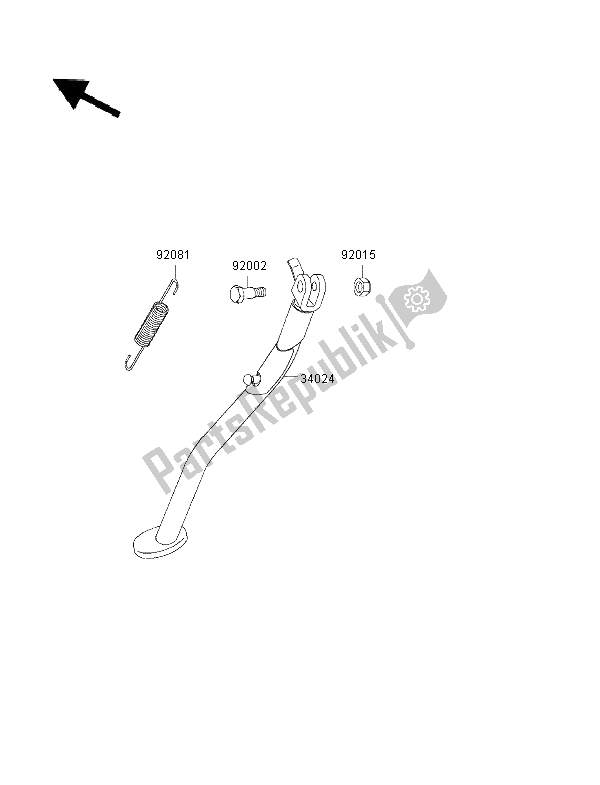 All parts for the Stands of the Kawasaki KLX 650R 1996