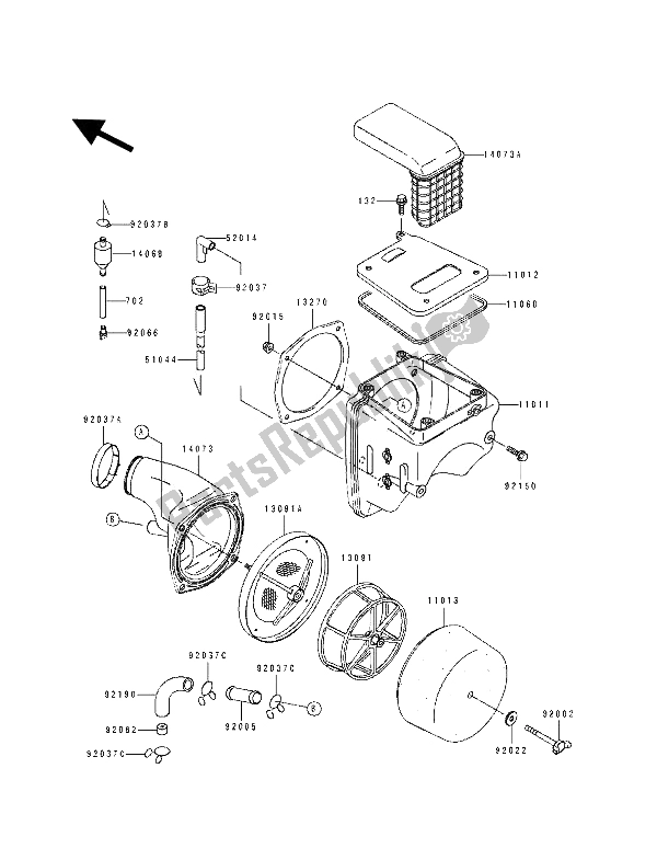 Todas las partes para Filtro De Aire de Kawasaki KLX 250 1993