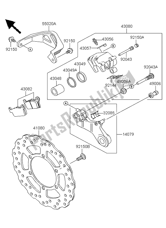 Toutes les pièces pour le Frein Arriere du Kawasaki KLX 250 2011