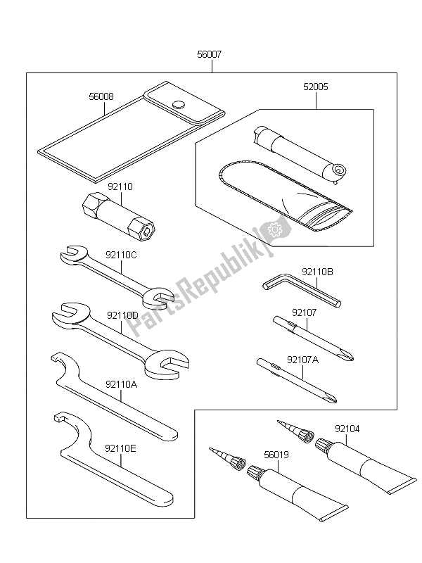 Tutte le parti per il Strumenti Proprietari del Kawasaki KFX 700 2008