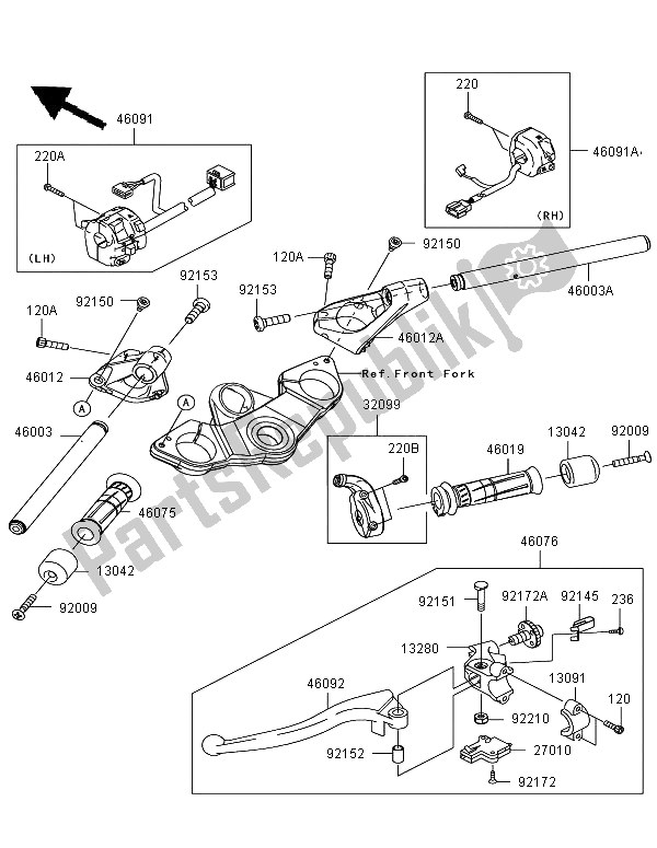 Todas las partes para Manillar de Kawasaki Z 1000 SX ABS 2011