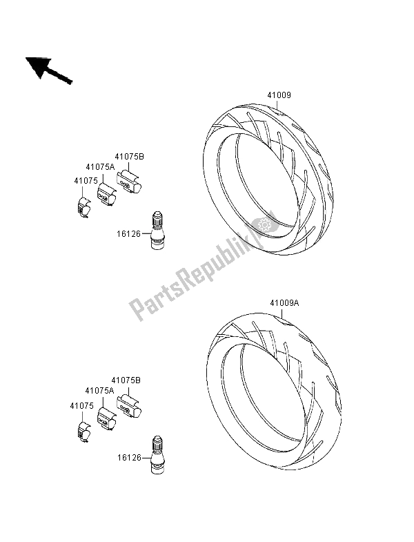 Tutte le parti per il Pneumatici del Kawasaki Ninja ZX 9R 900 1996