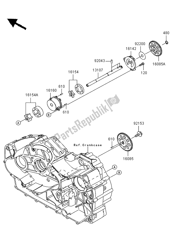 Toutes les pièces pour le La Pompe à Huile du Kawasaki VN 1700 Voyager ABS 2012