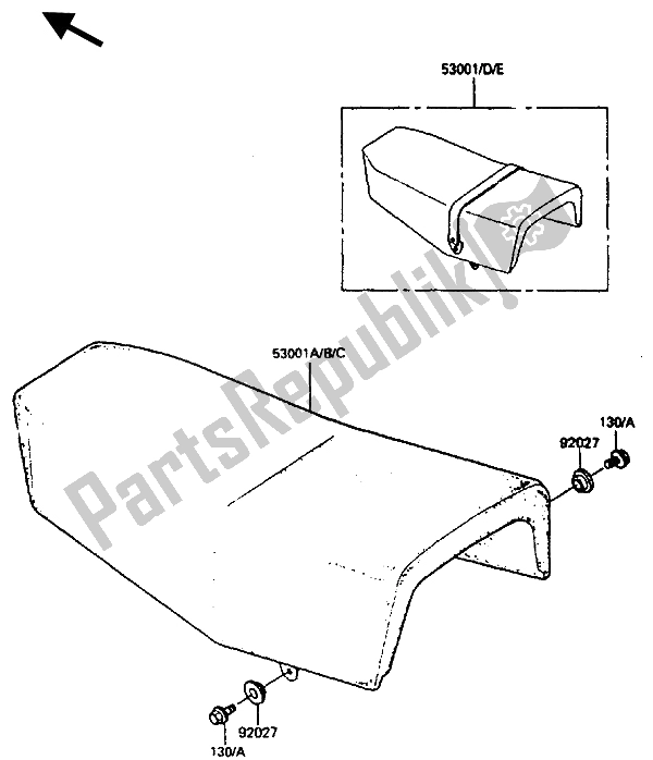 All parts for the Seat of the Kawasaki KLR 600 1985