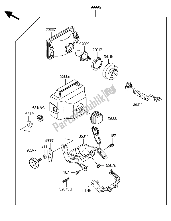 All parts for the Optional Parts of the Kawasaki KLF 300 4X4 2006